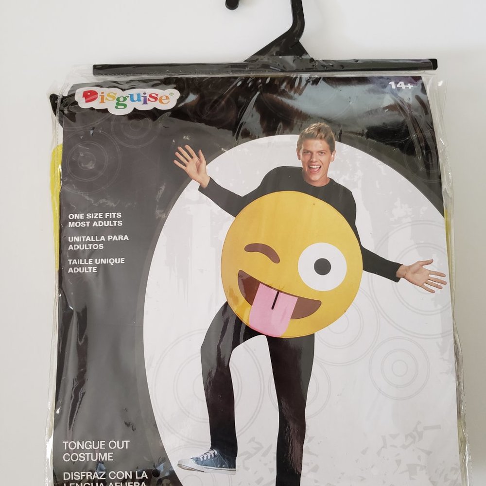 Emoji tongue out costume NEW Adult Halloween - Picture 9 of 9